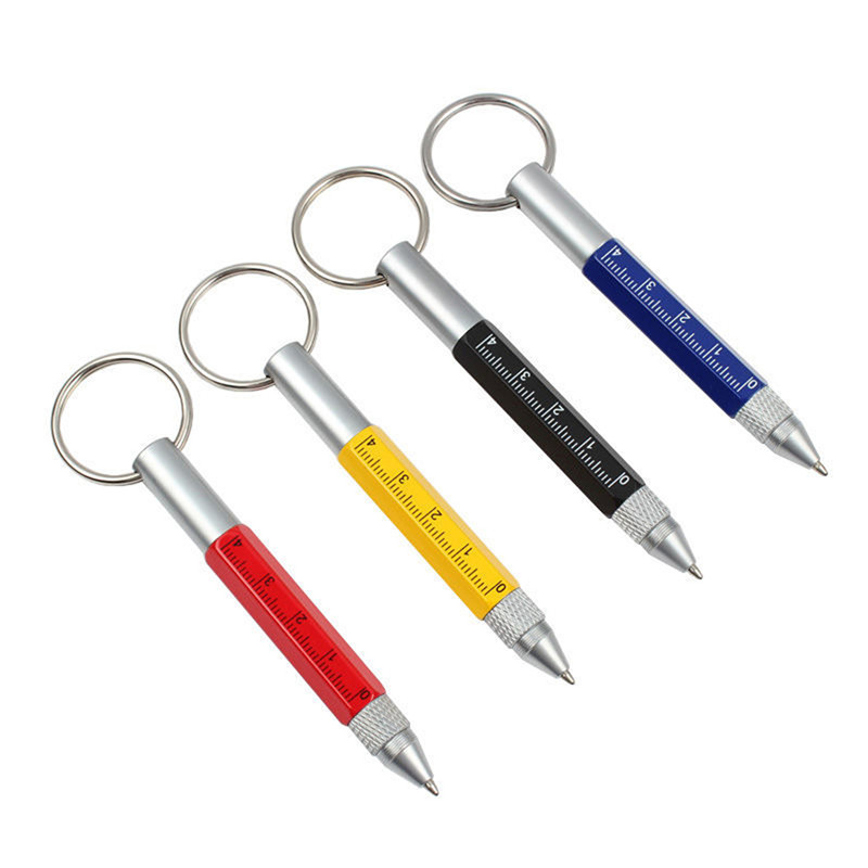 multi-functional 6 in 1 metal pen with screwdriver tool set and stylus end