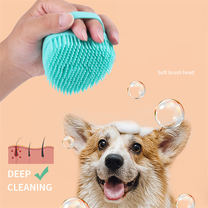 silicone pet shower brush massage tools for dog and cats 