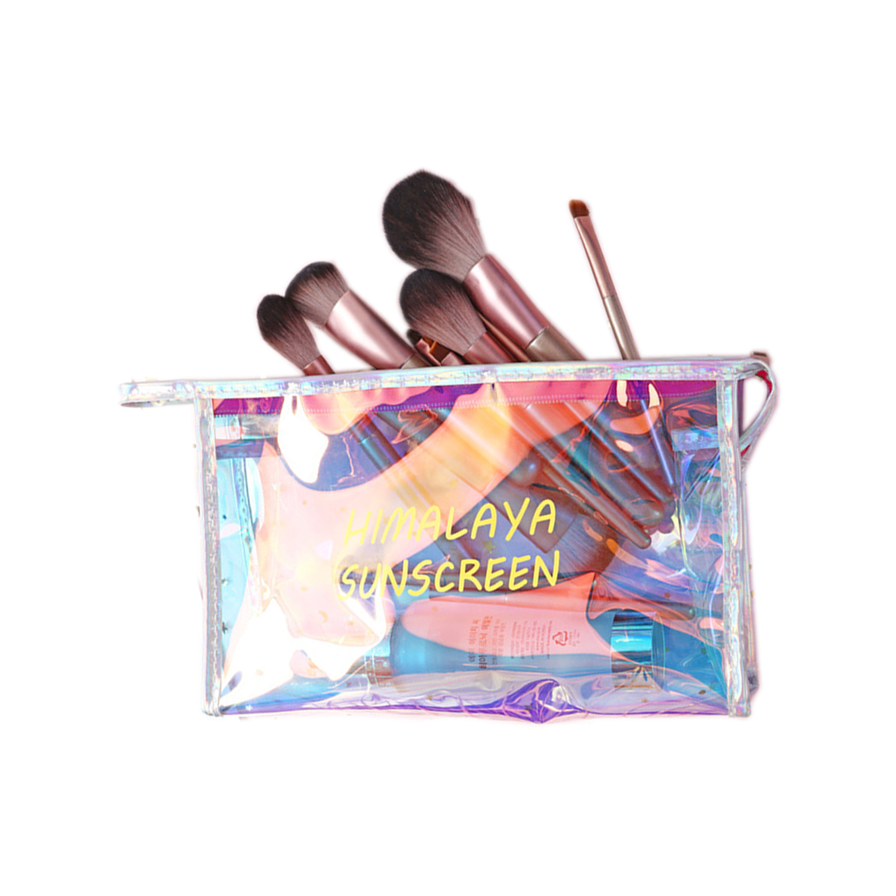 Laser Transparent Colorful hologram Makeup Cosmetic Bag