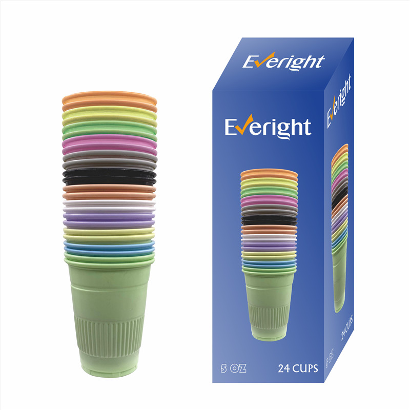 EVERIGHT Disposable plastic cup 24 pcs into a custom color box