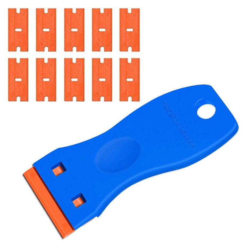 Mini Plastic scraper with 10 blades for Glue removal or Automotive film